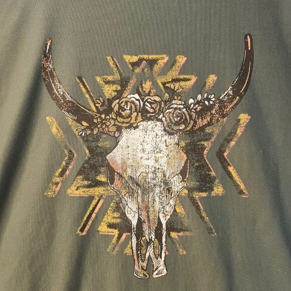 No Boundaries Junior Women Tank Top Green Scoop Neck Sleeveless Skull Size XXL - Picture 3 of 8